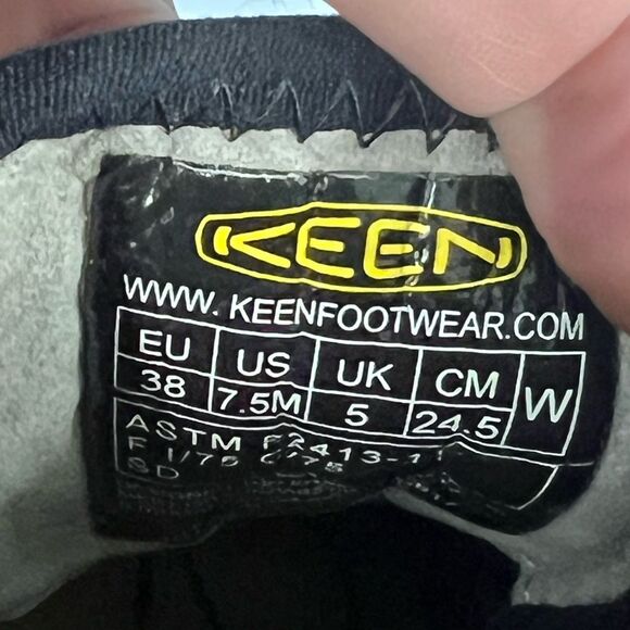 Keen Work Shoes Womens  7.5 Asheville Black Mesh Aluminum Toe ESD Drawstring - Picture 3 of 8